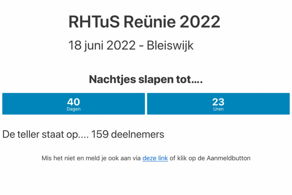 40 dagen voor reuie rhtus